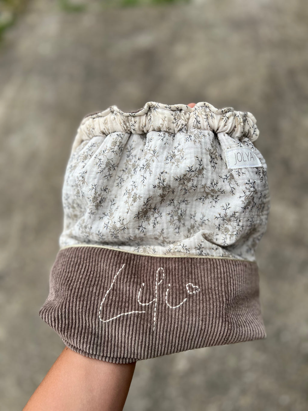 Sac à dos enfant personnalisable fait main – Double gaze & velours côtelé