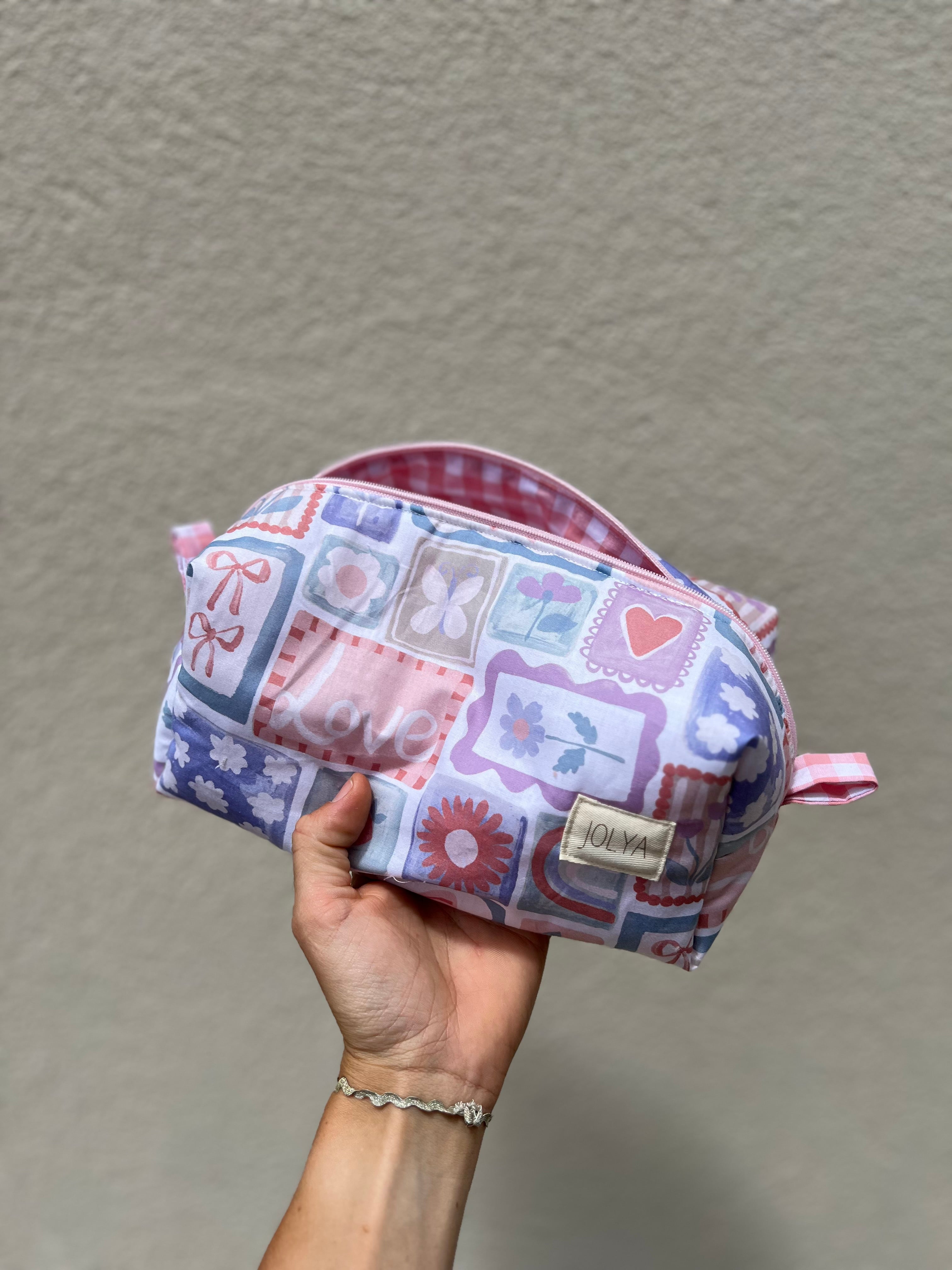 Trousse de toilette grand format « Lavanda » - fait main