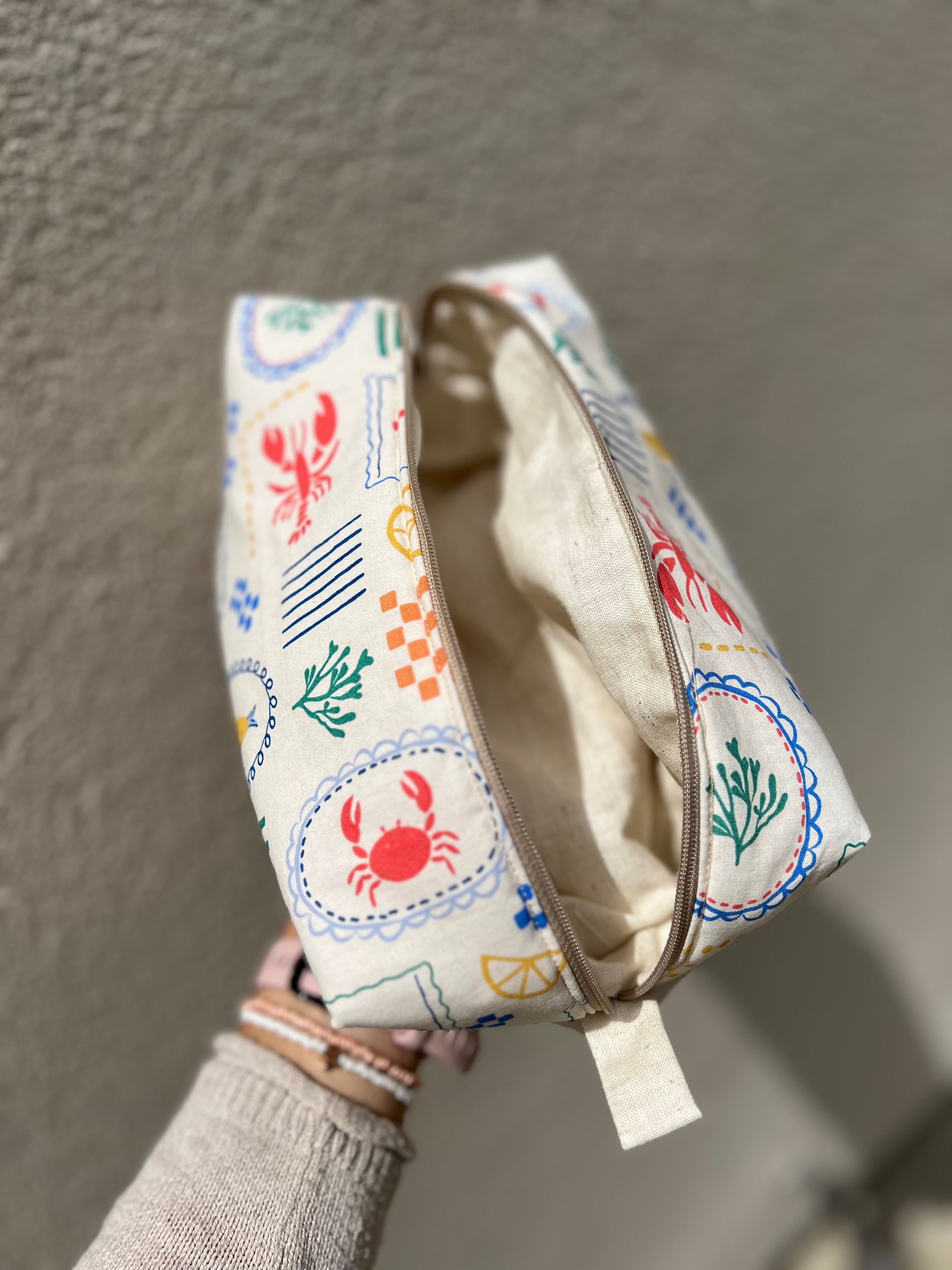 Trousse de toilette grand format « Capri » - fait main