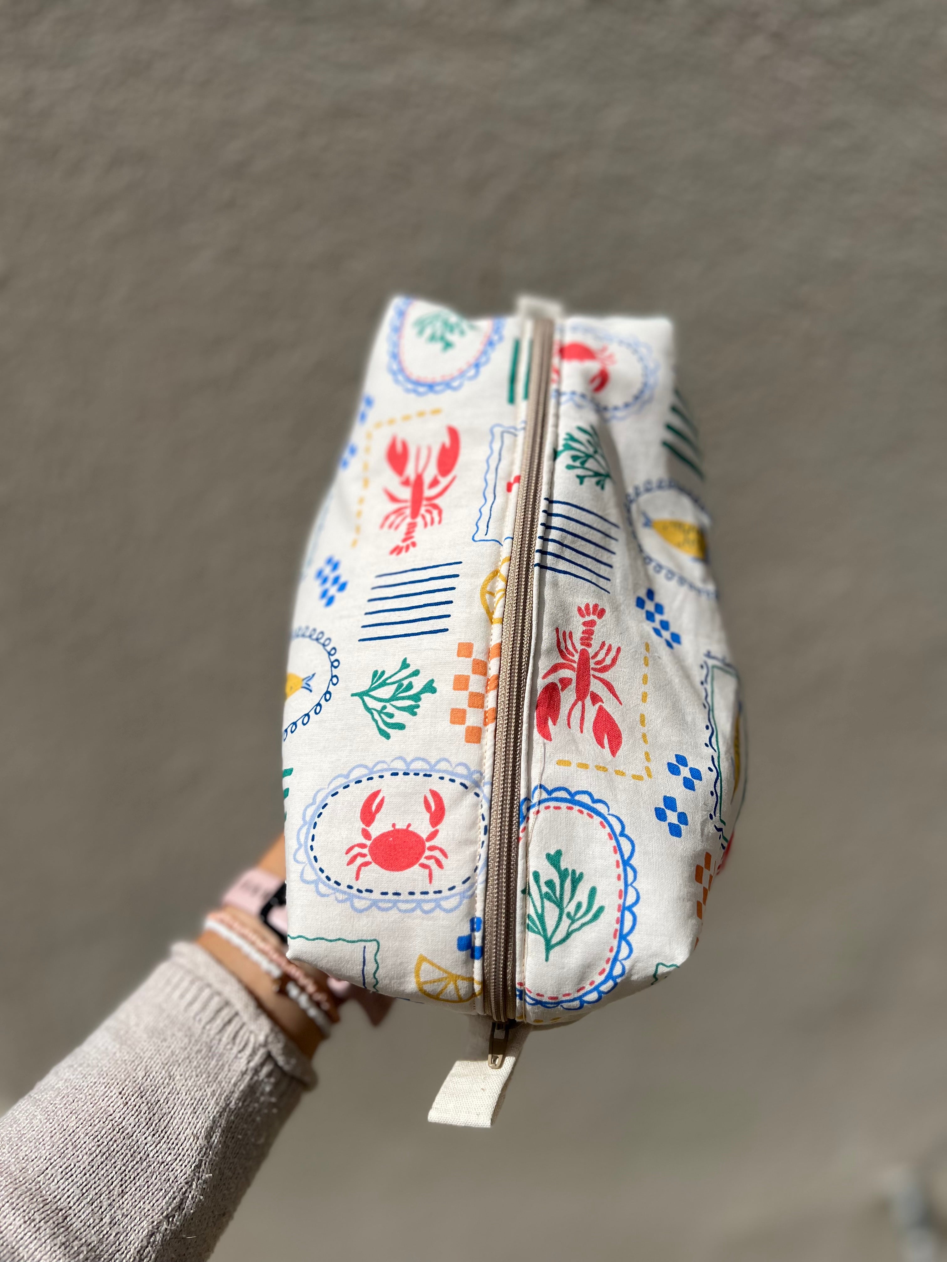 Trousse de toilette grand format « Capri » - fait main