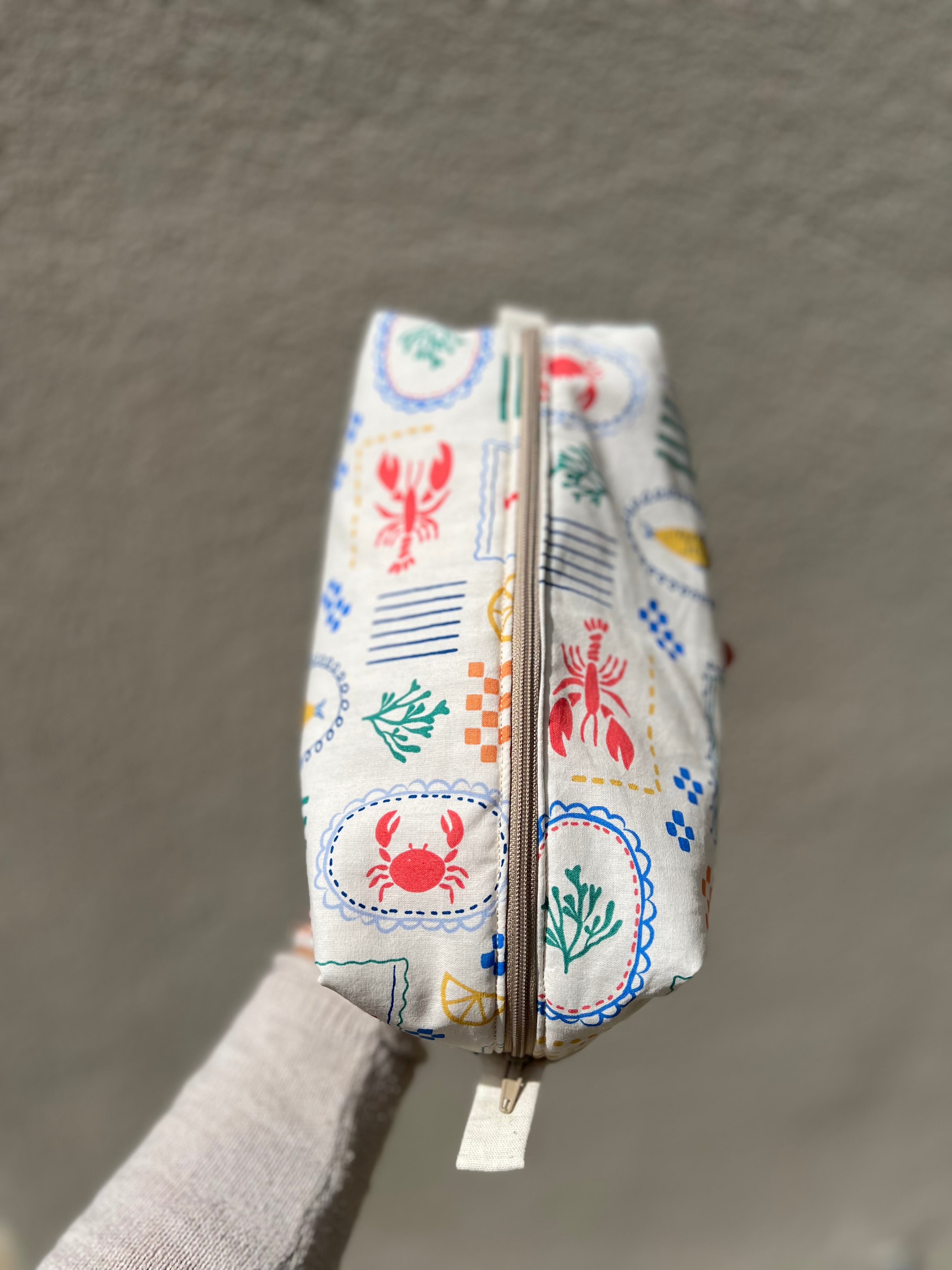 Trousse de toilette grand format « Capri » - fait main