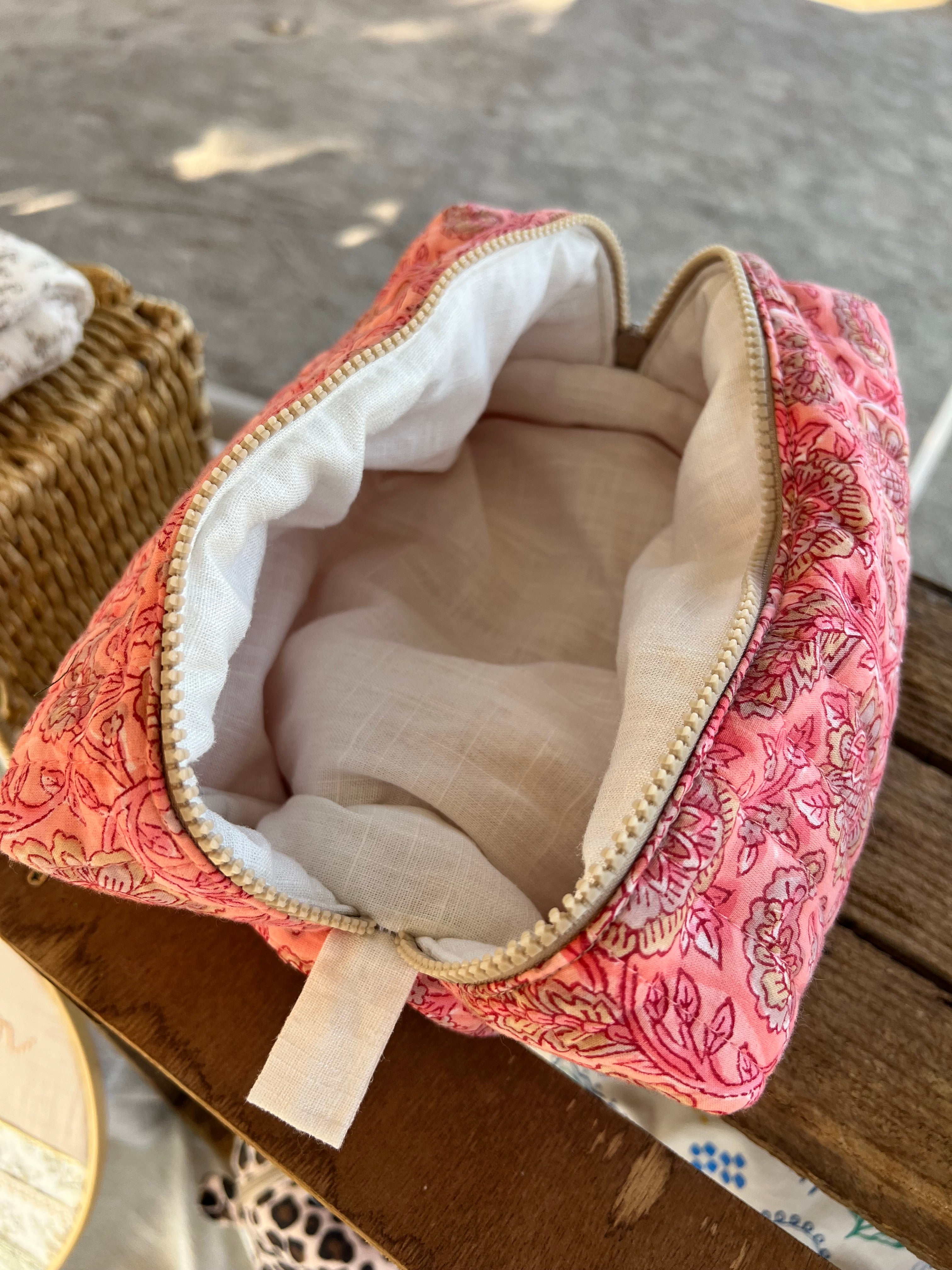 Trousse de toilette grand format « Summer Berry » - fait main