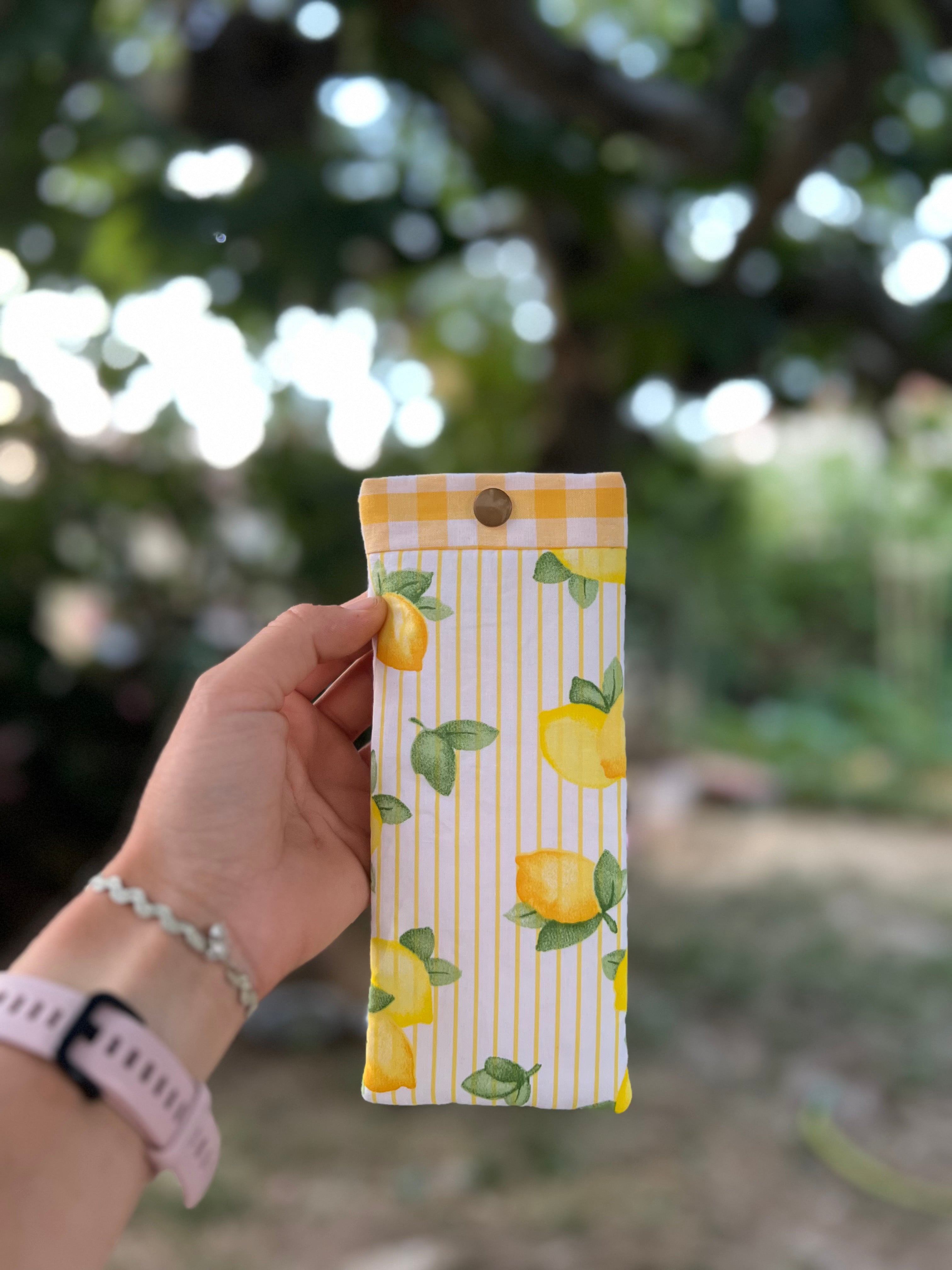 Étui à lunette fait main en tissu « Lemonade »