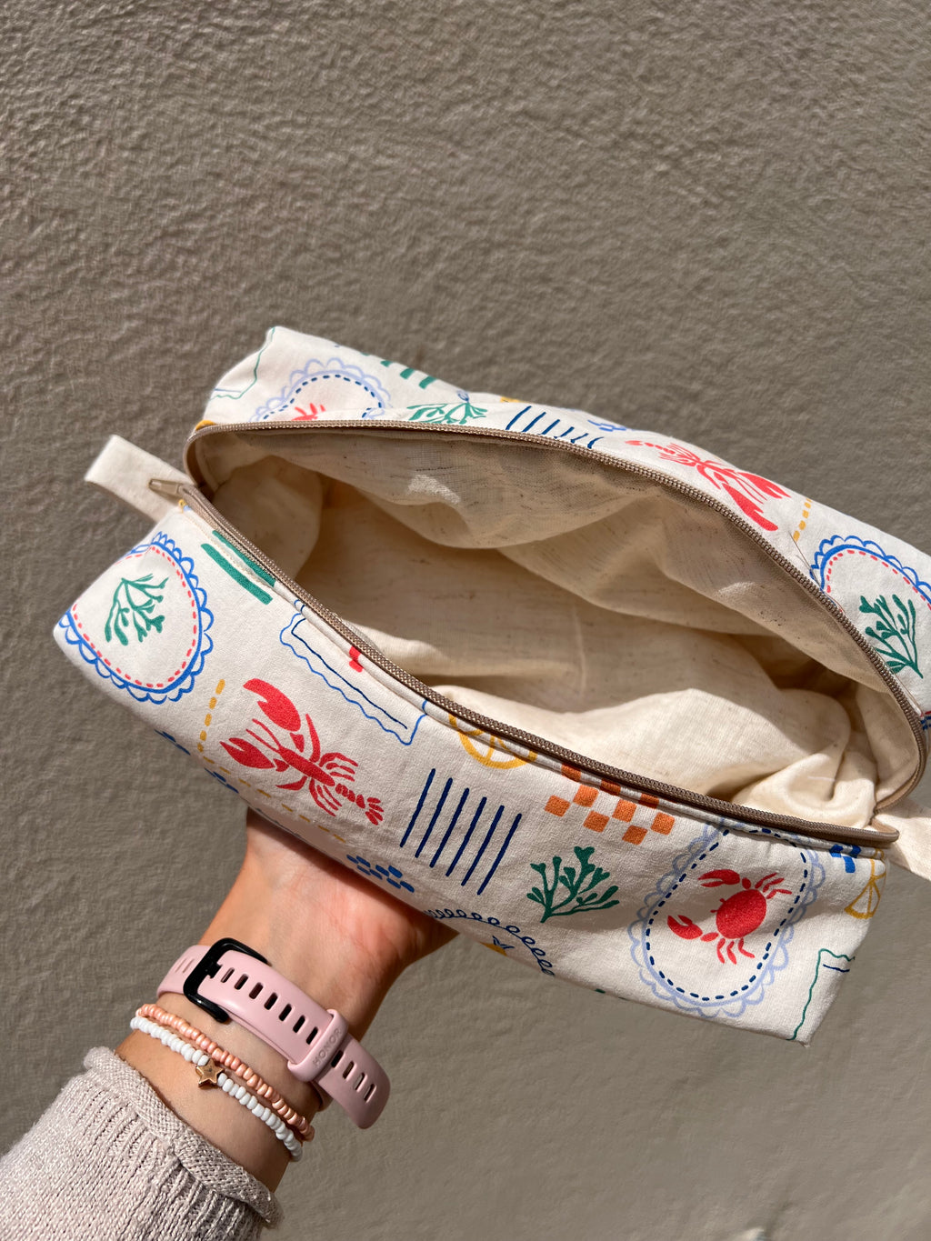 Trousse de toilette grand format « Capri » - fait main