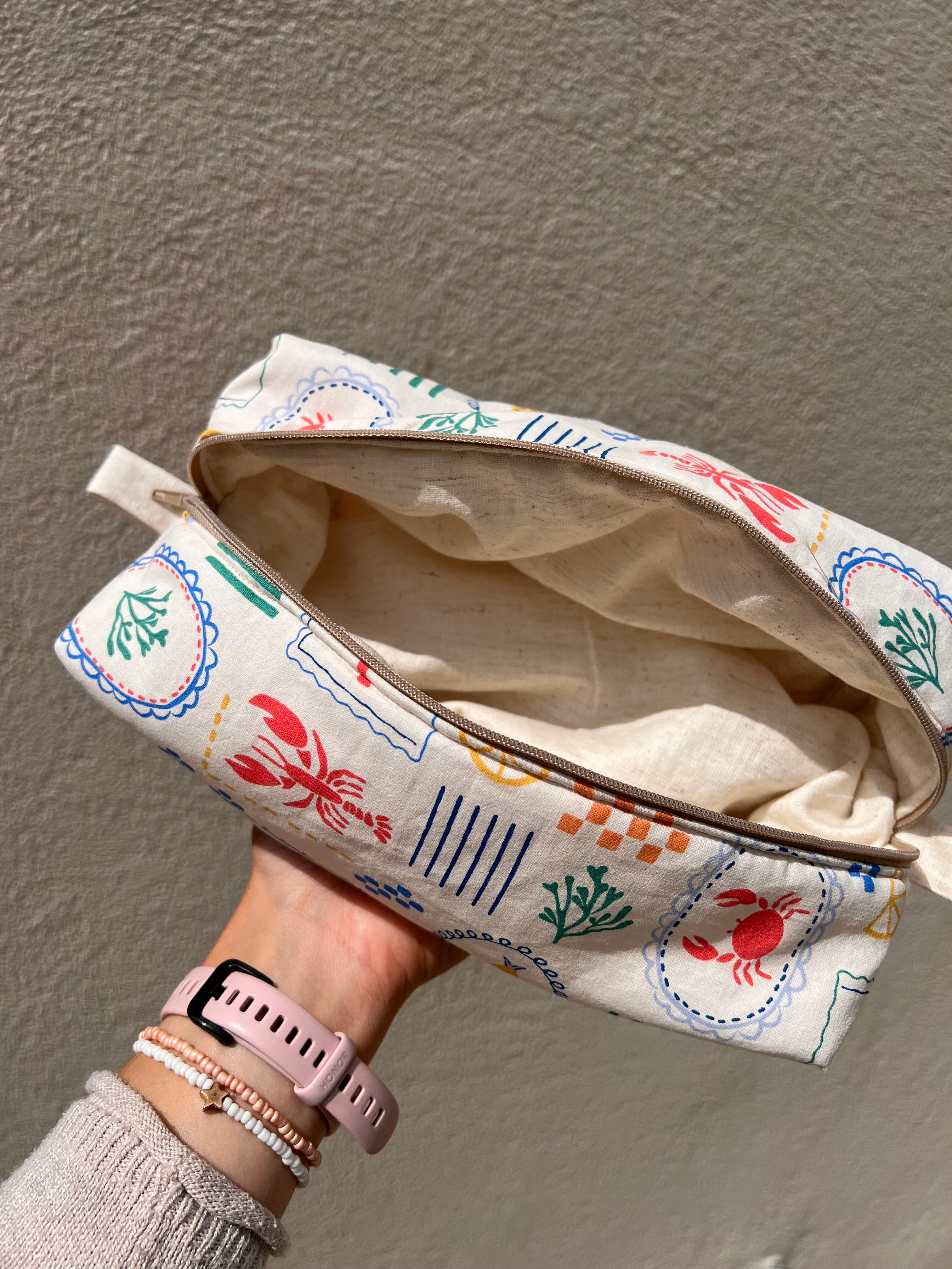 Trousse de toilette grand format « Capri » - fait main