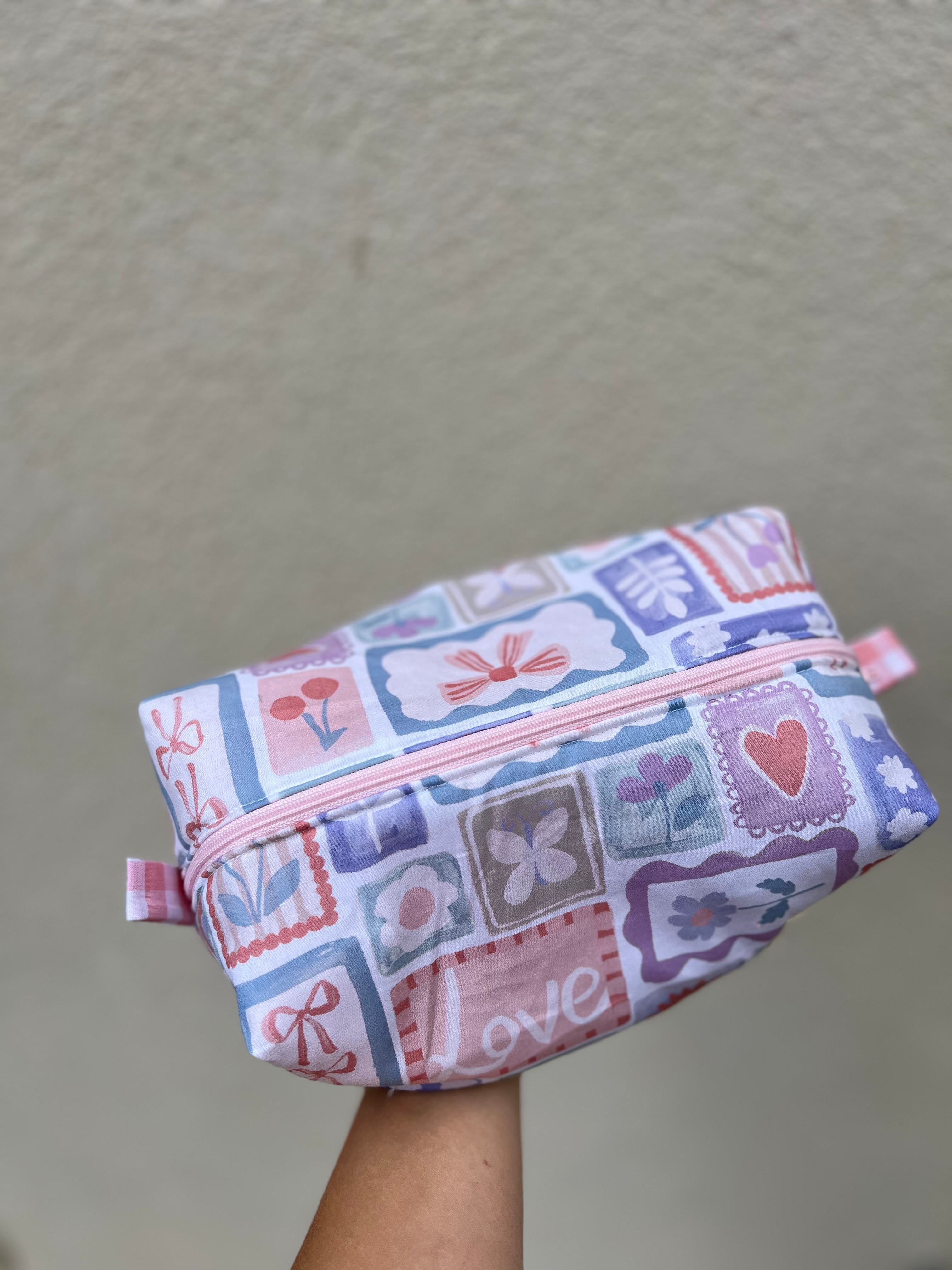 Trousse de toilette grand format « Lavanda » - fait main