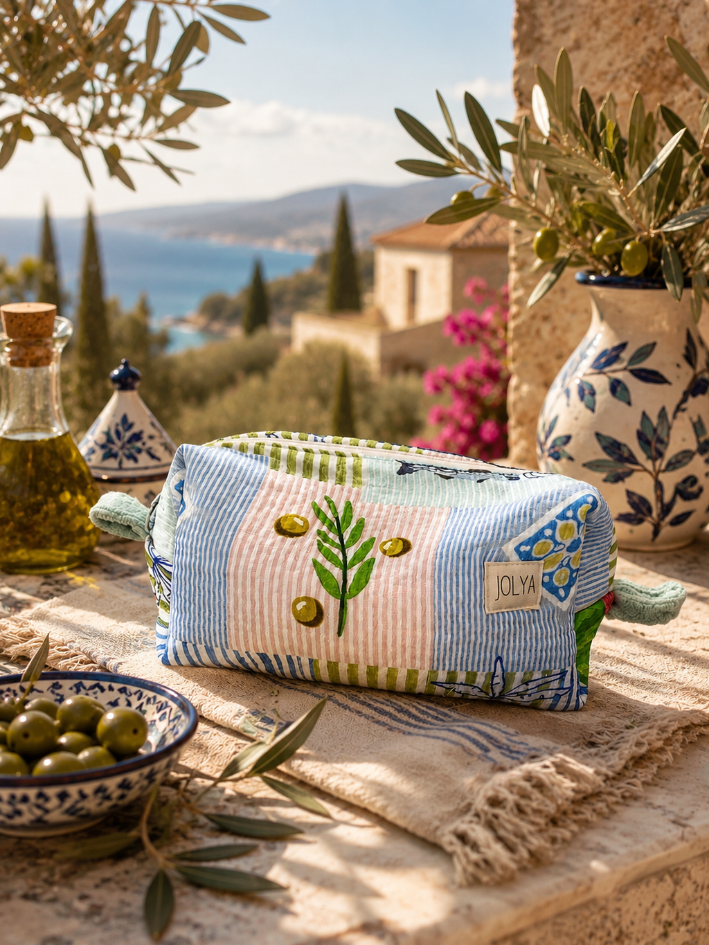 Trousse de toilette grand format « Antalya » - fait main