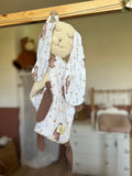 Doudou lapin bébé double gaze et sherpa « Ewen » - Ultra doux, fait main et personnalisable