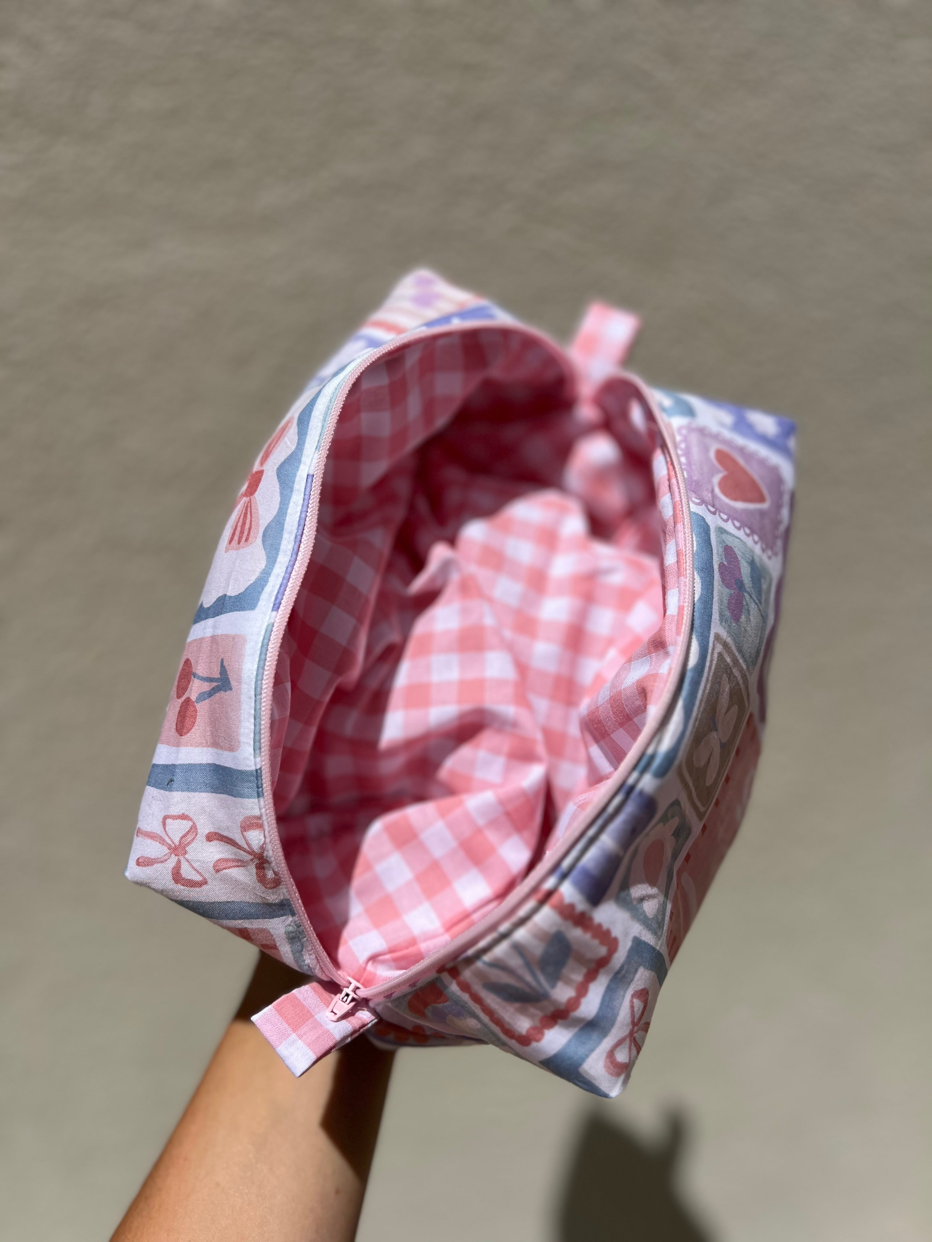 Trousse de toilette grand format « Lavanda » - fait main