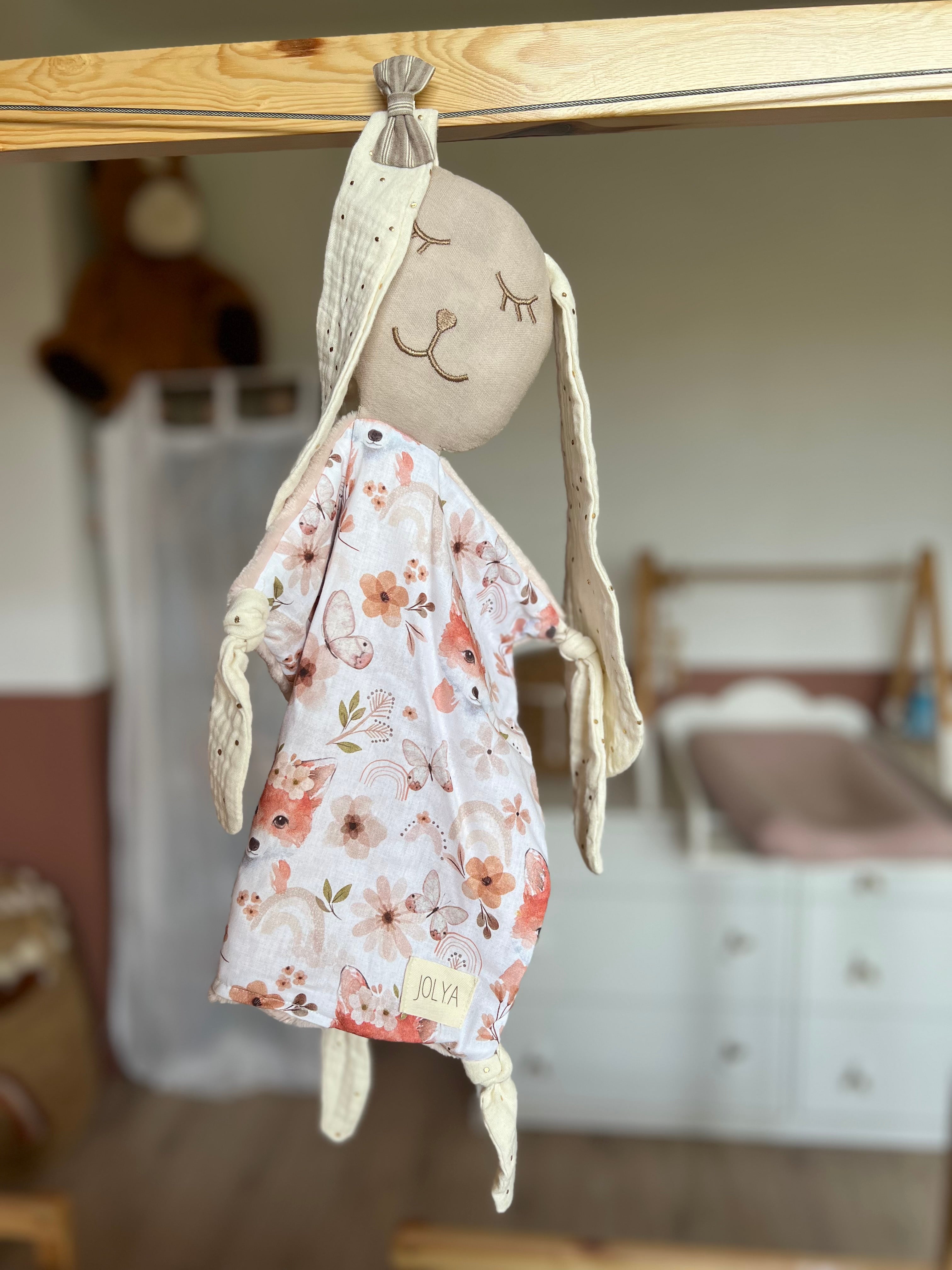 Doudou lapin bébé « Roxanne » - Ultra doux, fait main et personnalisable (Copie)