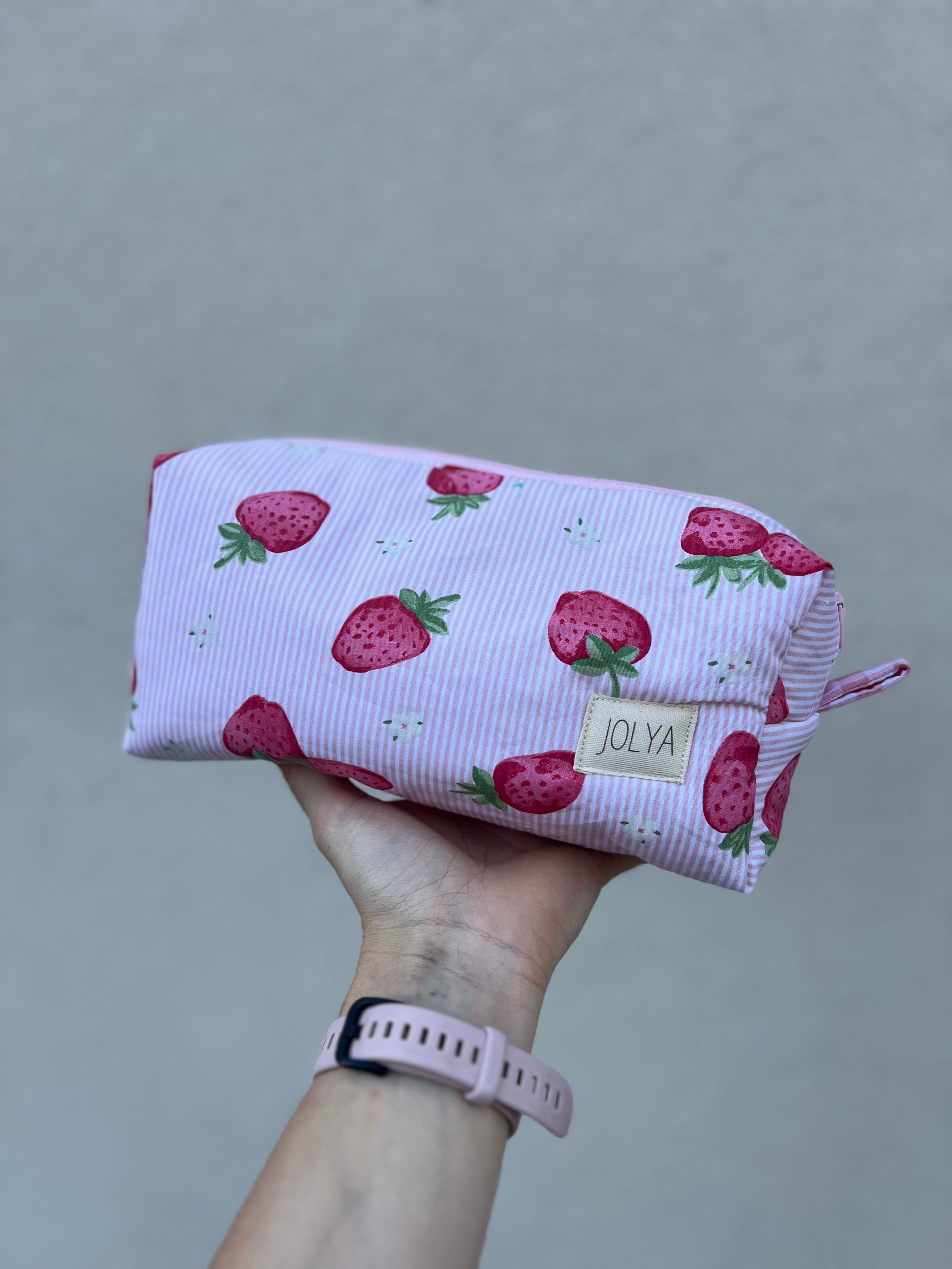 Trousse de toilette « Charlotte » - grand format, fait main