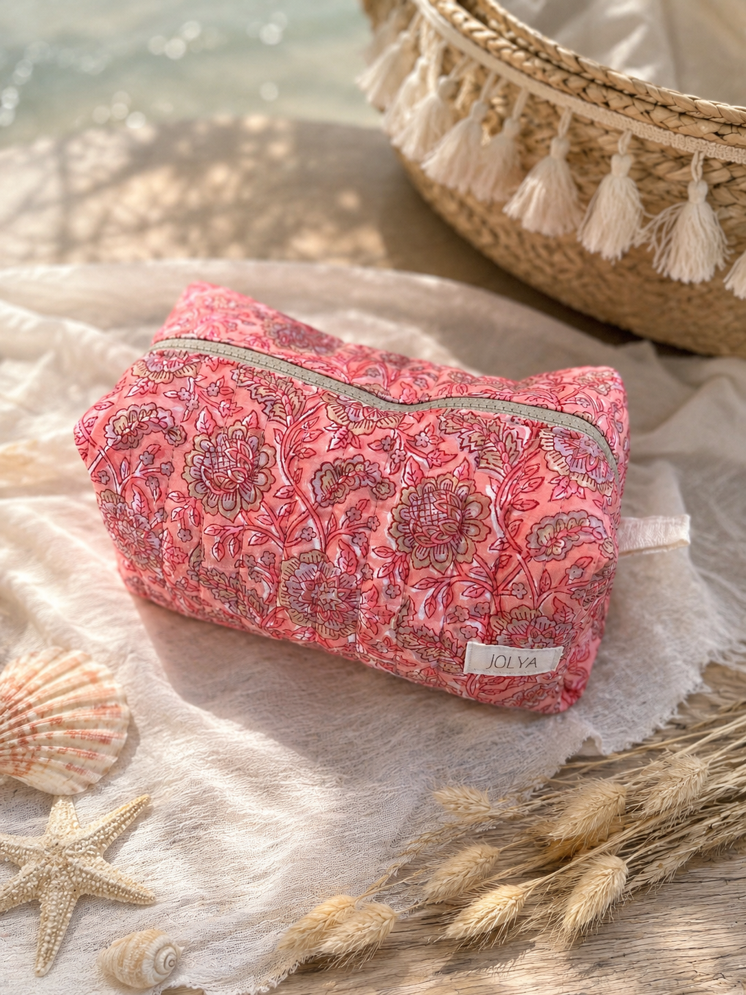 Trousse de toilette grand format « Summer Berry » - fait main