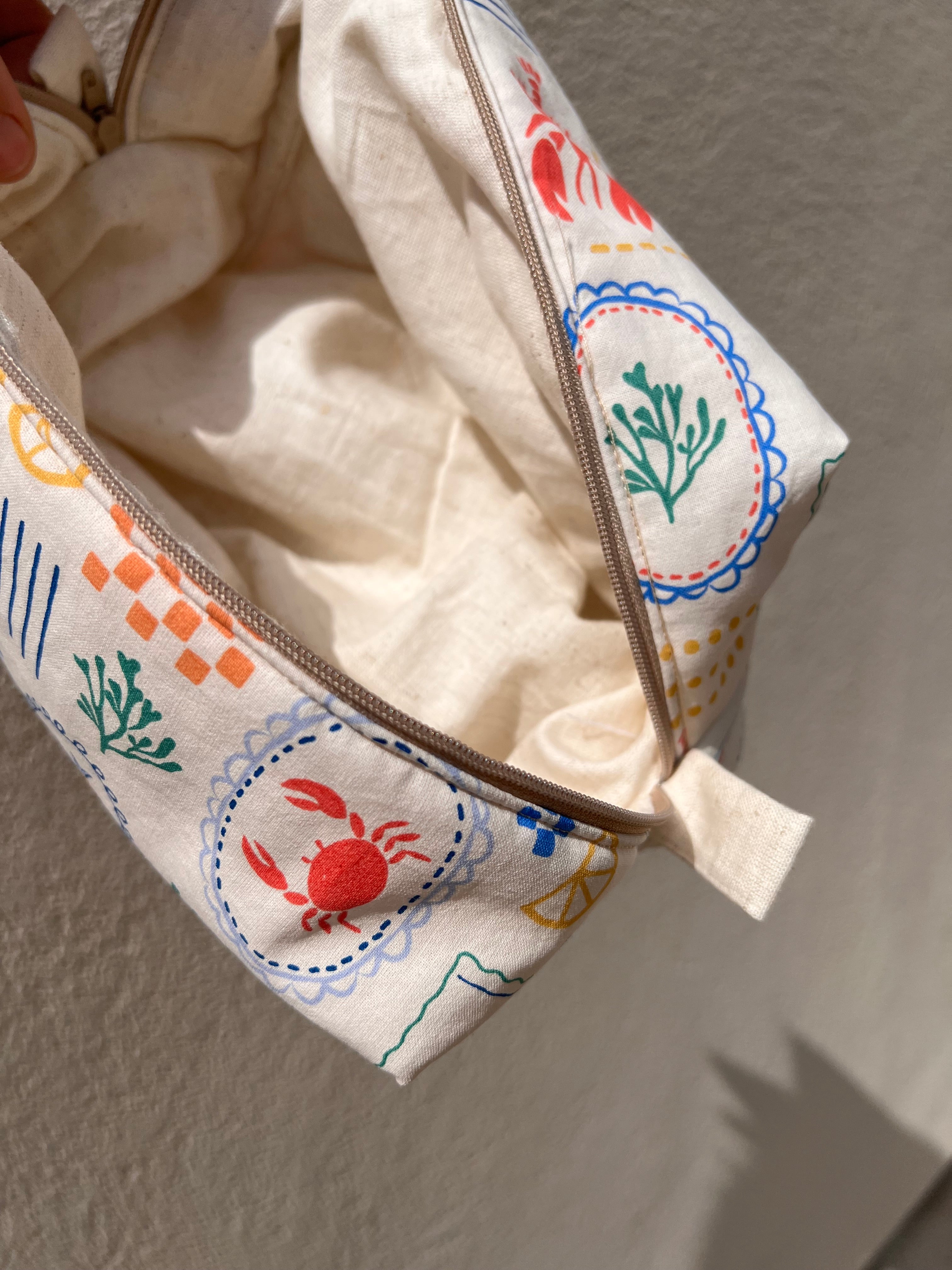Trousse de toilette grand format « Capri » - fait main