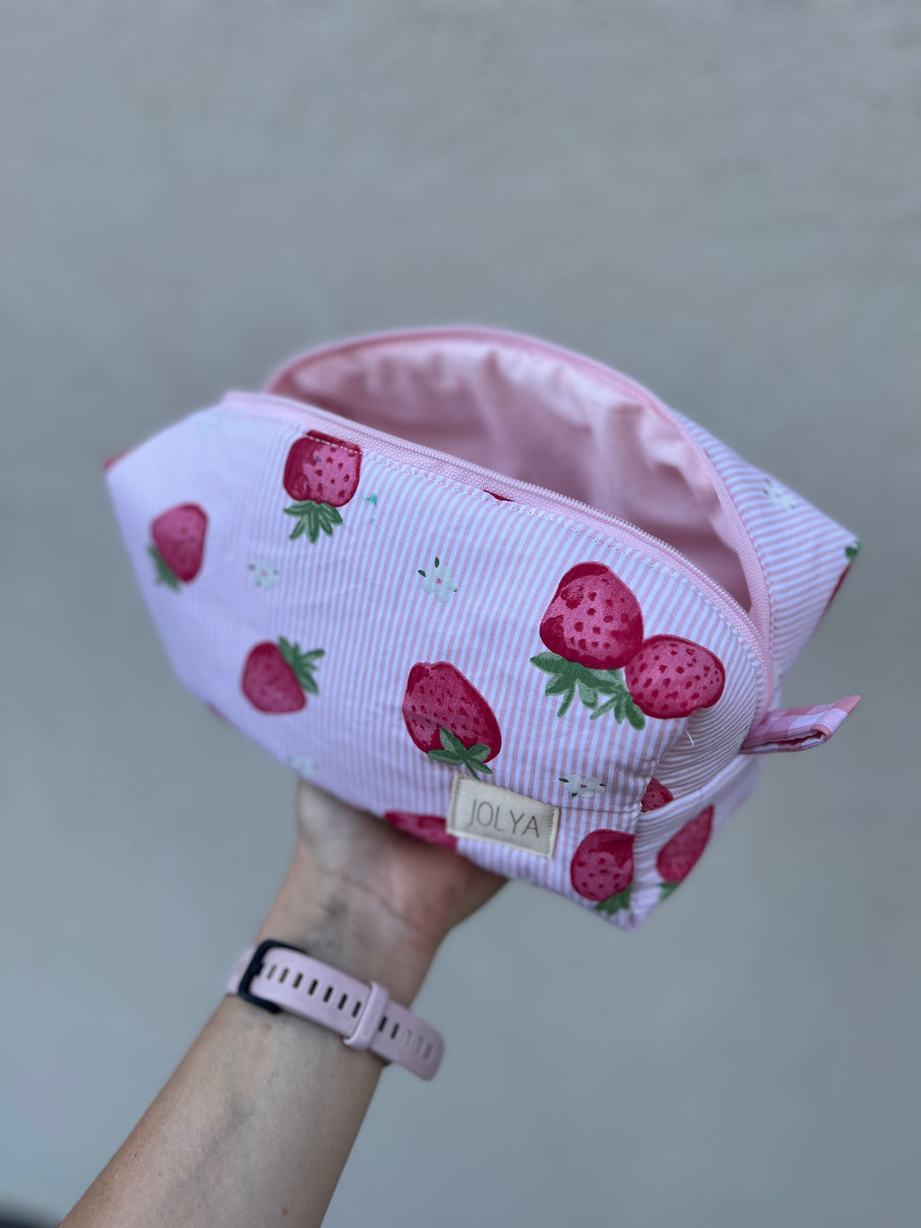 Trousse de toilette « Charlotte » - grand format, fait main