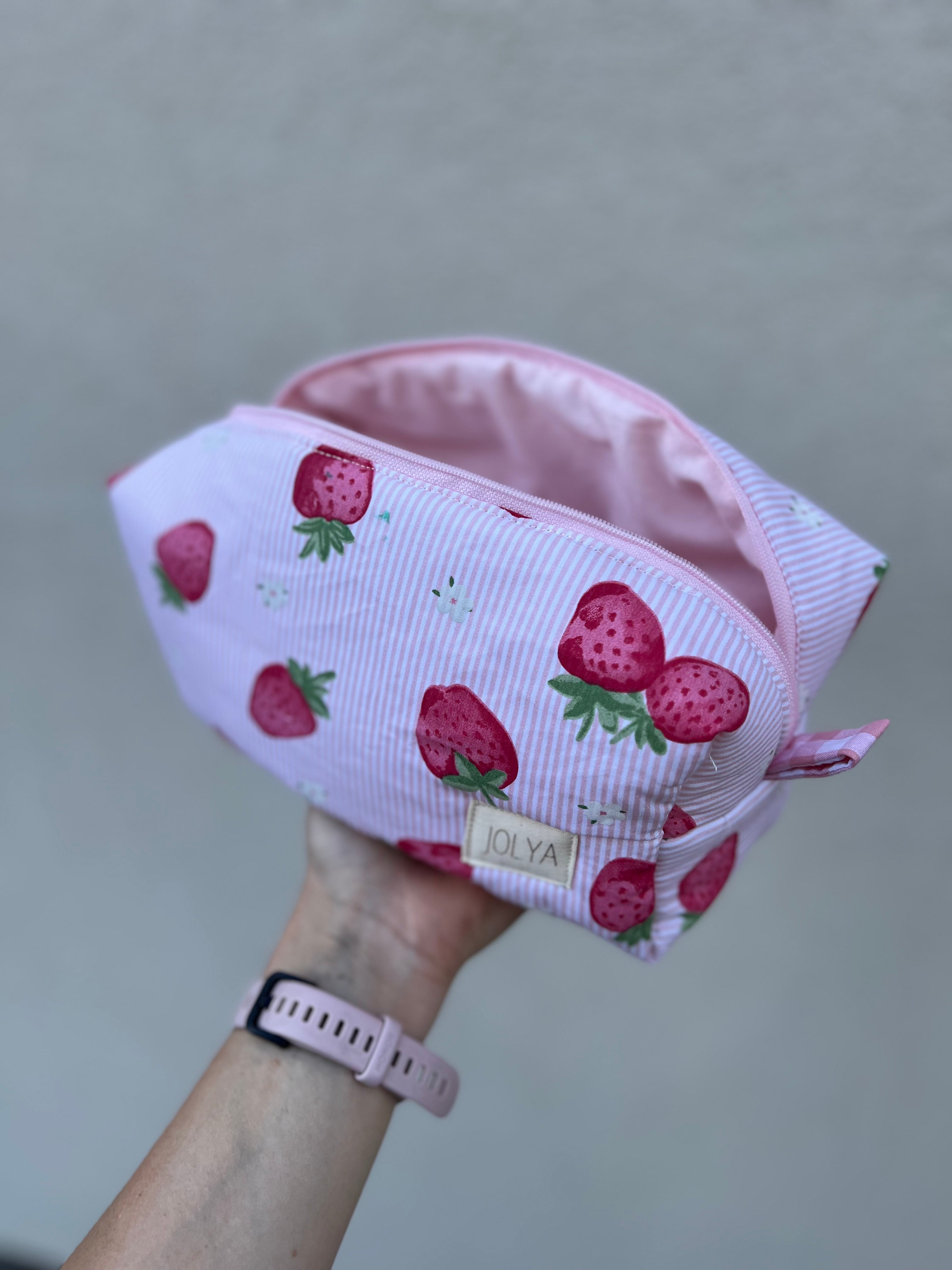 Trousse de toilette « Charlotte » - grand format, fait main