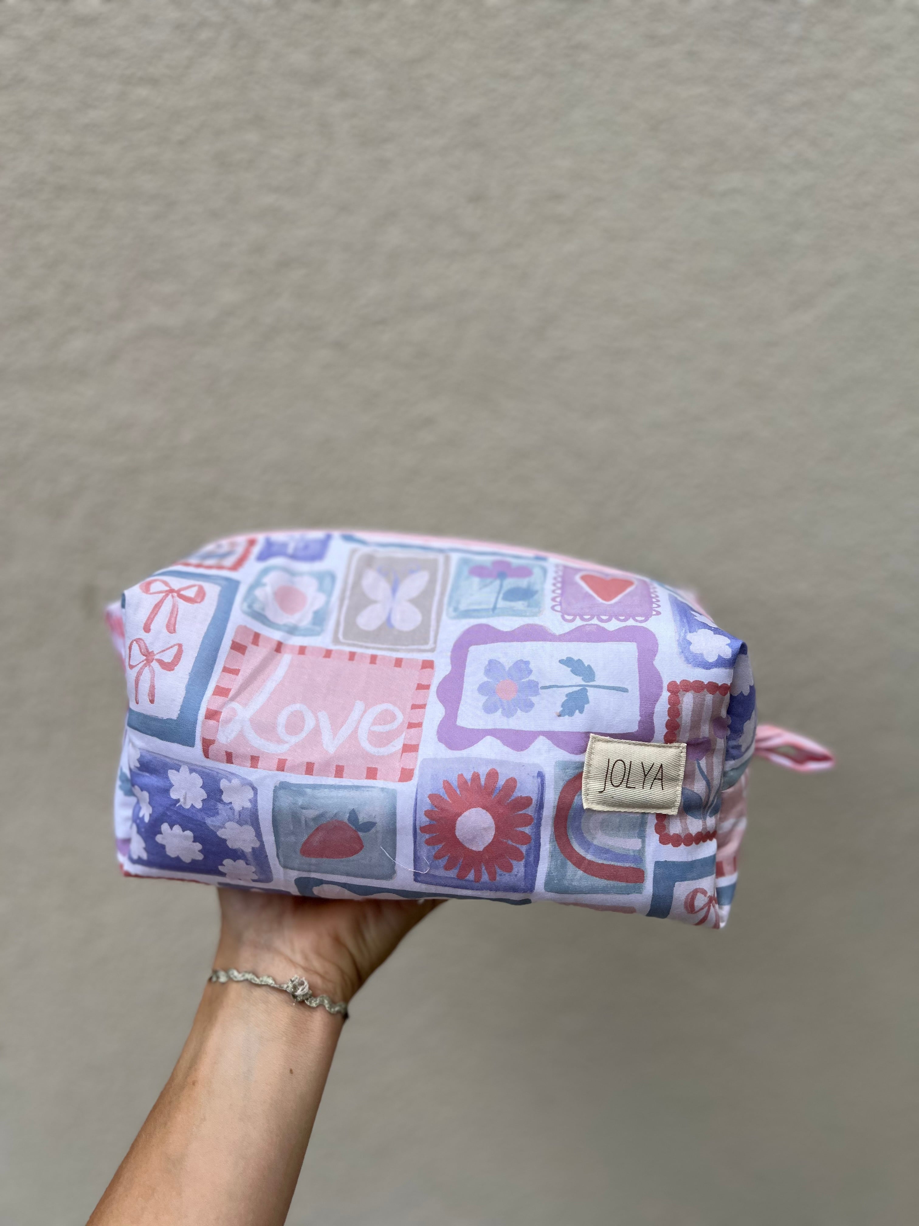 Trousse de toilette grand format « Lavanda » - fait main