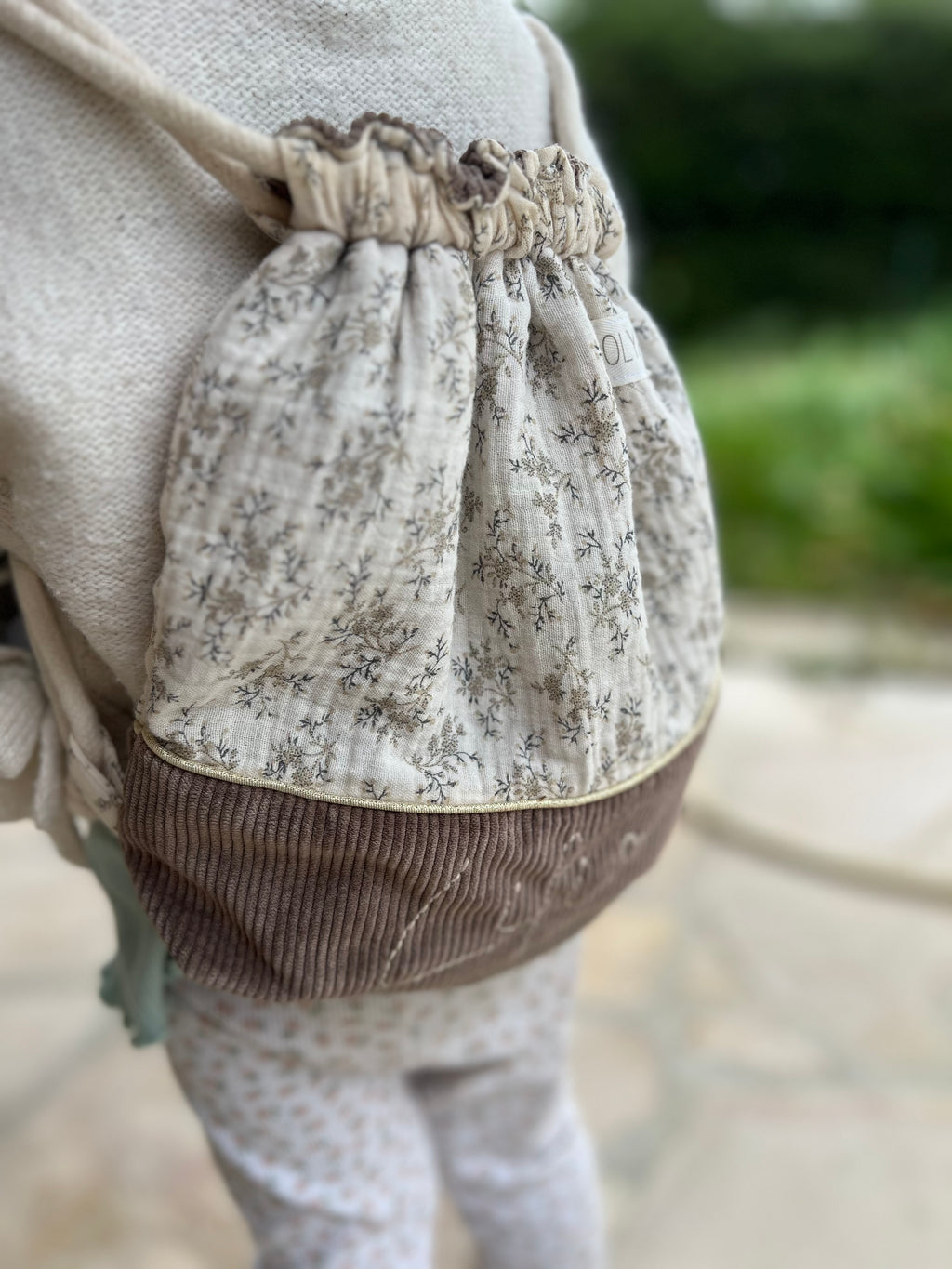 Sac à dos enfant personnalisable fait main – Double gaze & velours côtelé