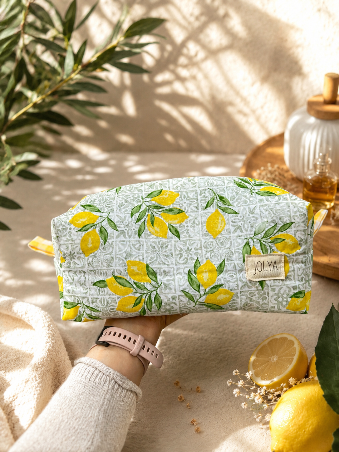 Trousse de toilette grand format « Lisbonne » - fait main