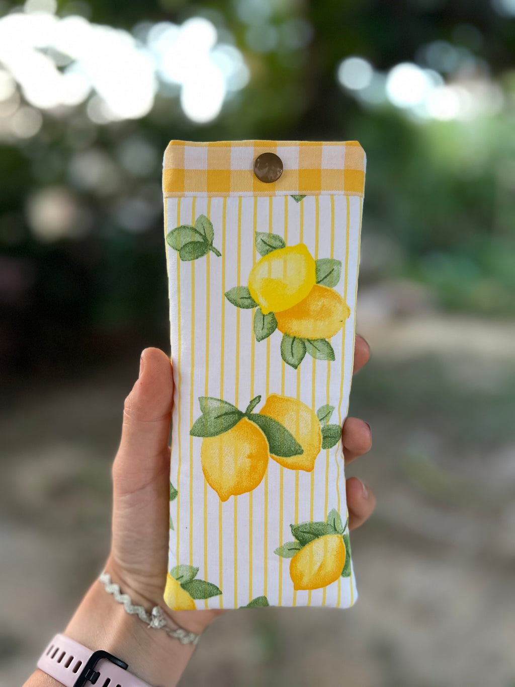 Étui à lunette fait main en tissu « Lemonade »