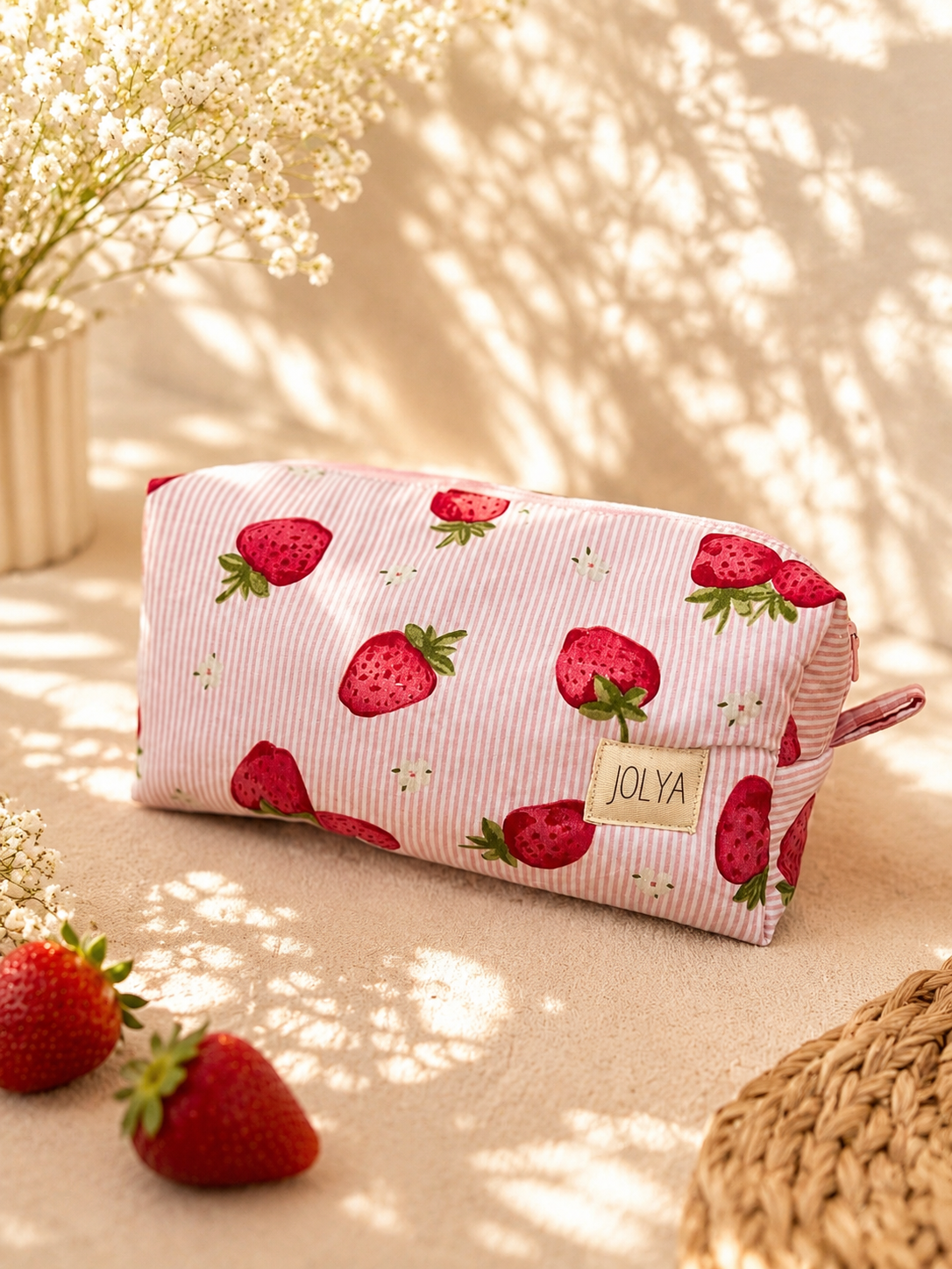 Trousse de toilette « Charlotte » - grand format, fait main