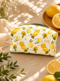 Trousse de toilette « Lemon crush »  - Grand format, fait main