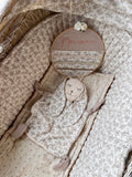 Doudou lapin « Sacha » sherpa et double gaze - Ultra doux, fait main et personnalisable